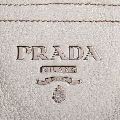 Prada Vitello Daino Braided Tote Bianco 9 of 9