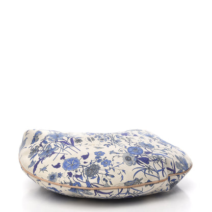 Gucci Canvas Flora Floral Large Wave Hobo Blue 3 of 10