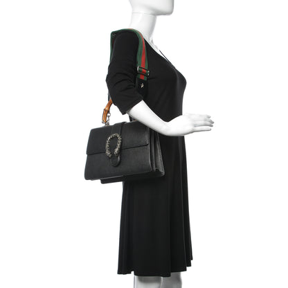 Gucci Dollar Calfskin Crystal Web Medium Dionysus Bamboo Top Handle Bag Black Black Diamond 2 of 11