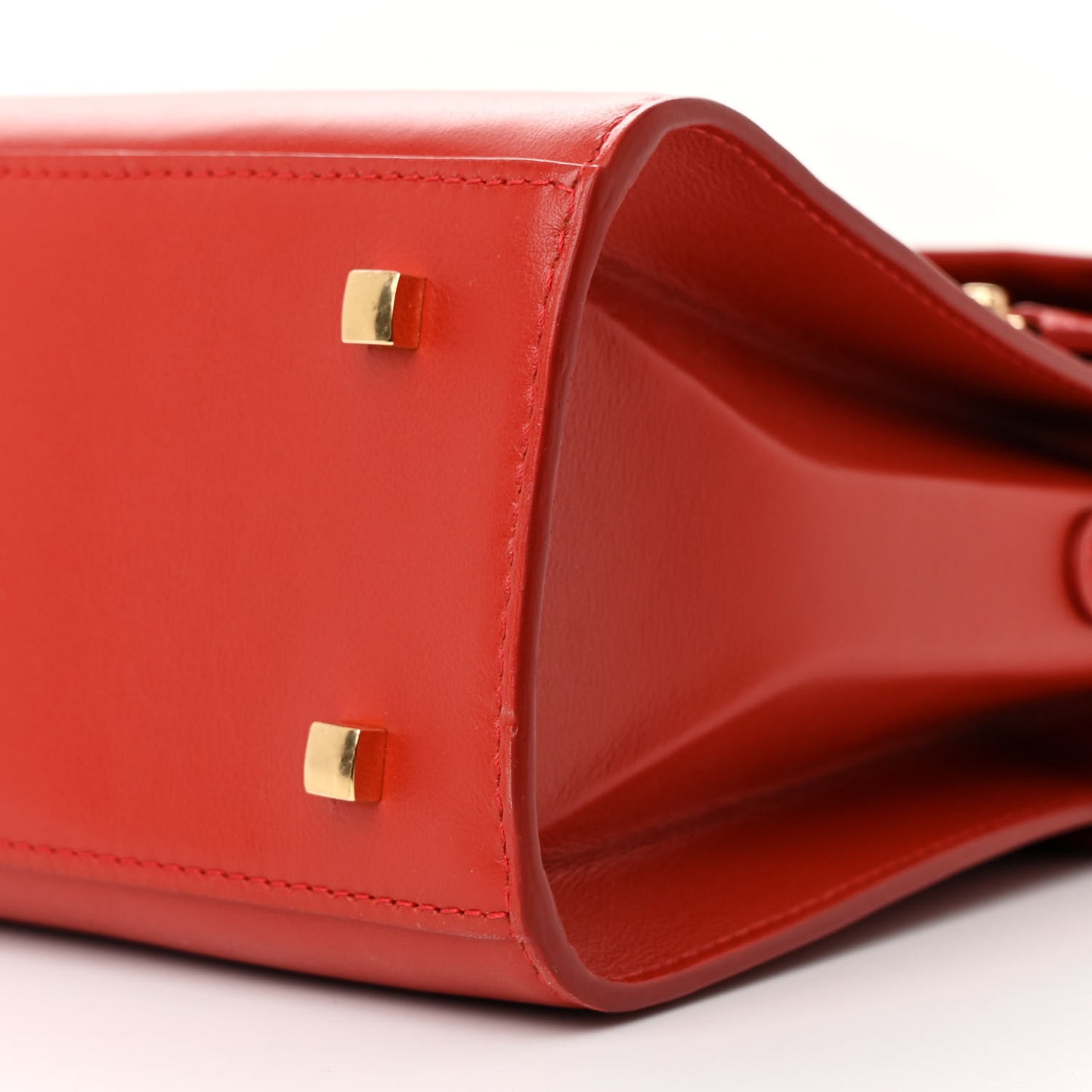 Calfskin MM Tempete Satchel Scarlet Red
