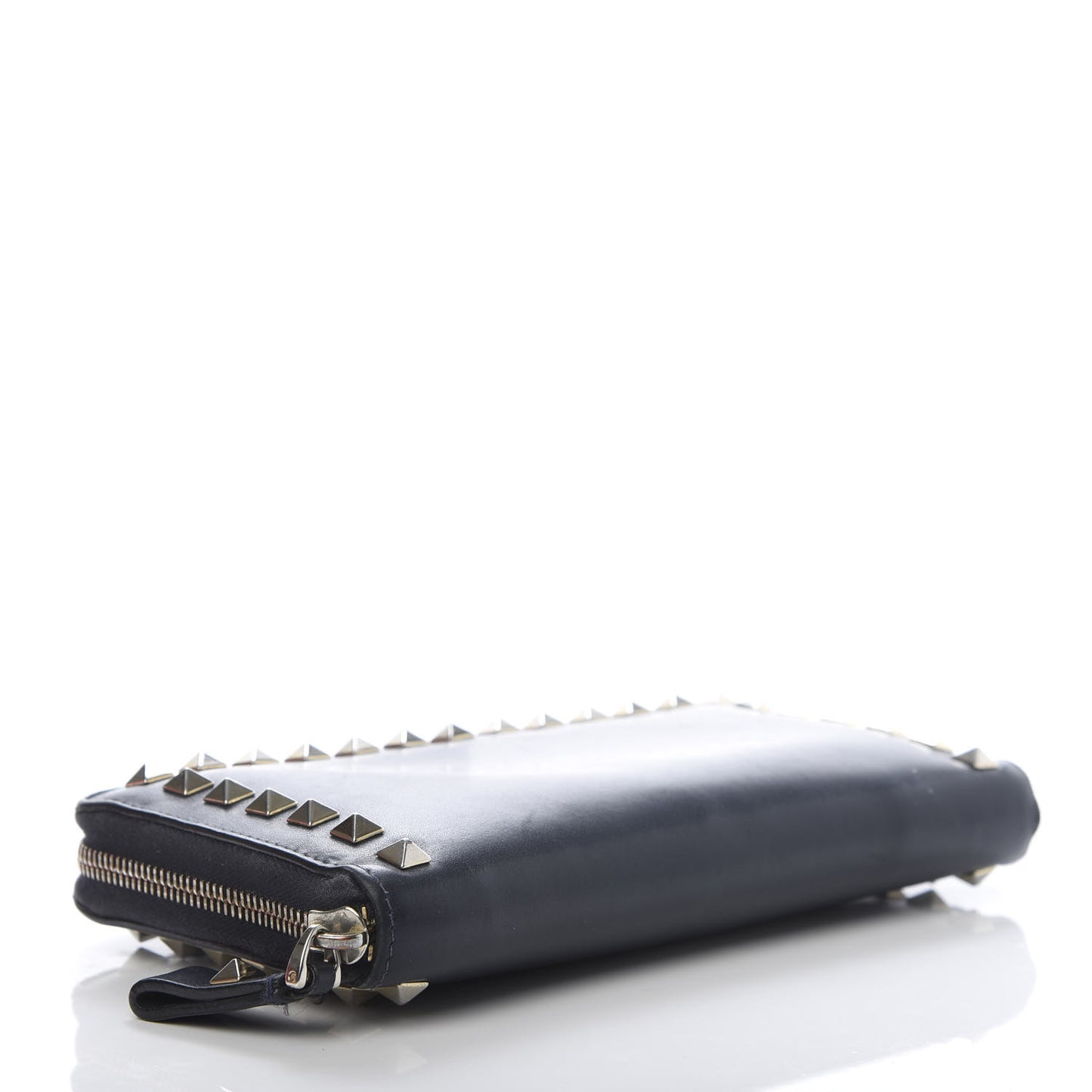 Calfskin Rockstud Zip Around Wallet Marine