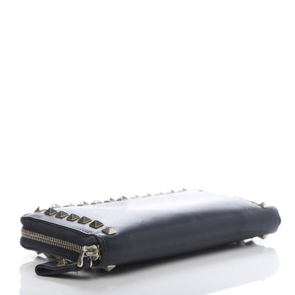 Valentino Garavani Calfskin Rockstud Zip Around Wallet Marine 4 of 13
