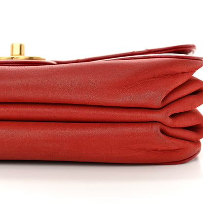 Chanel Iridescent Calfskin Quilted Small Straight Lined Flap Red 11 of 13
