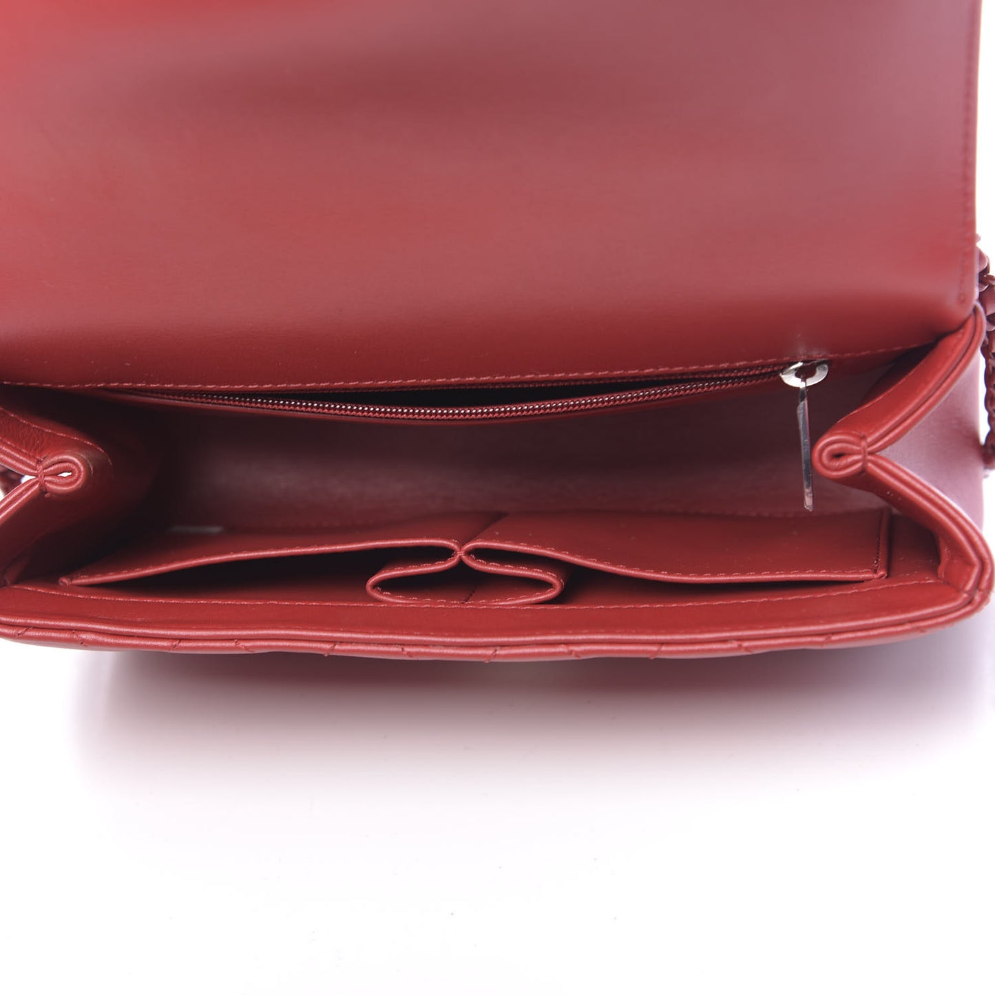 Lambskin Quilted Small CC Filigree Flap Dark Red