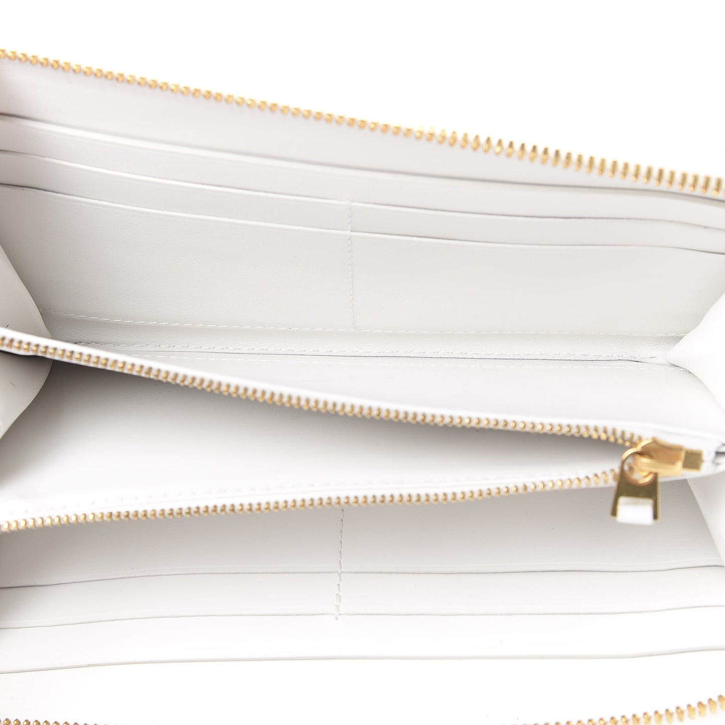 Calfskin Intrecciato Zip Around Wallet White