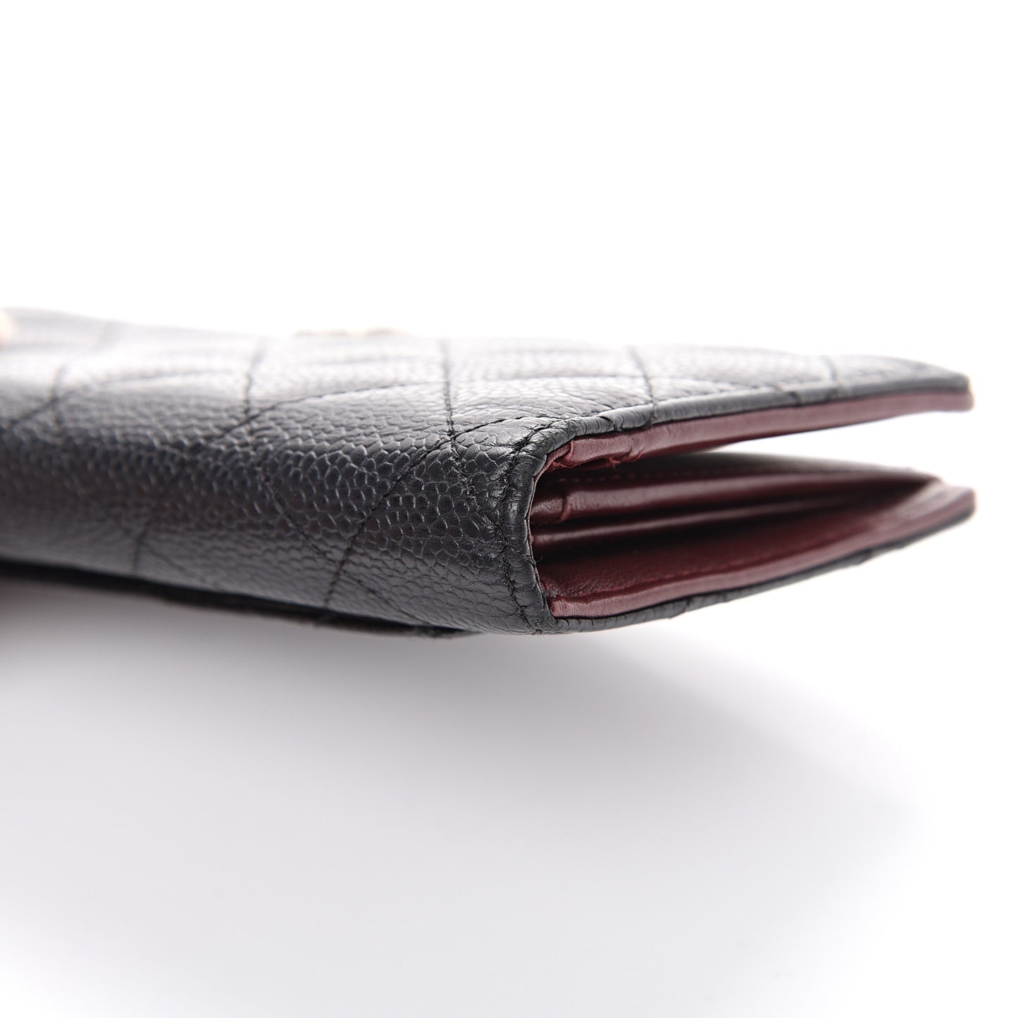 Caviar Quilted Yen Wallet Black