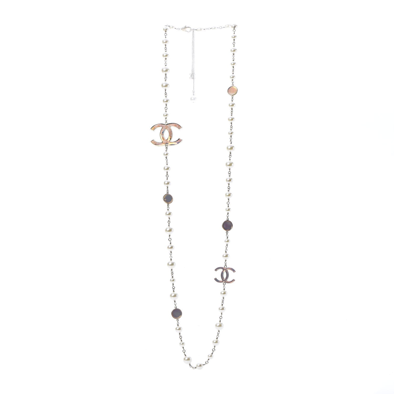 Chanel Graduated Pearl Resin CC Necklace 3 of 7