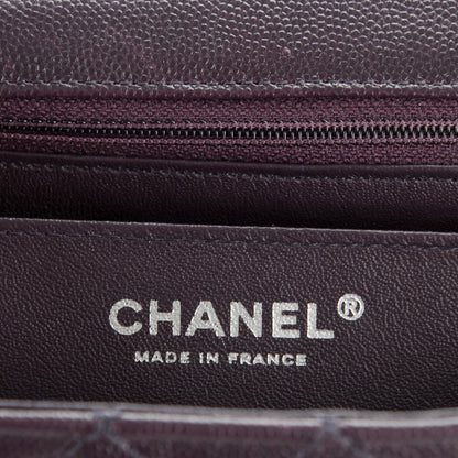 Chanel Washed Caviar Quilted Mini Rectangular Flap Dark Purple 6 of 7