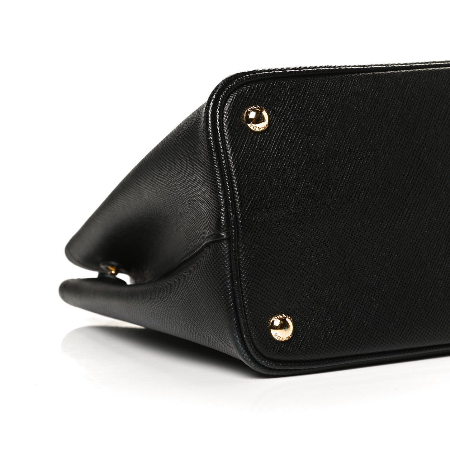 Saffiano Cuir Medium Double Bag Black Fuoco
