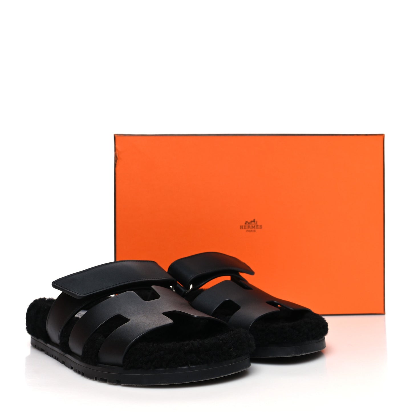 Calfskin Woolskin Womens Chypre Sandals 36 Black