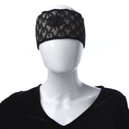 Chanel Metallic Cashmere CC Headband Black Brown 2 of 5