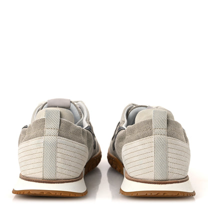 Hermes Toile Suede Goatskin Jet Sneakers 38 Multicolored Prunoir 6 of 14