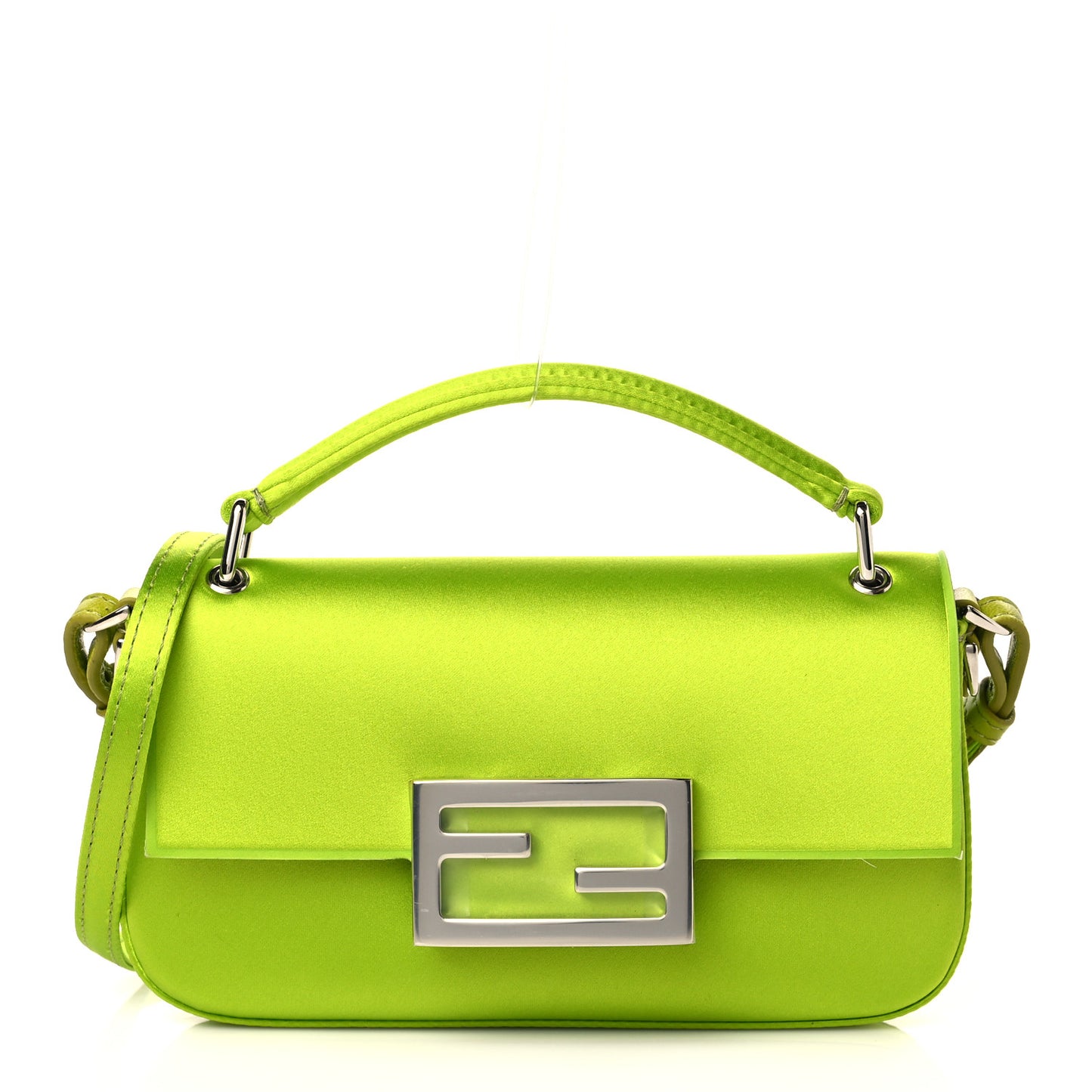 Silk Satin Phone Baguette Wasabi