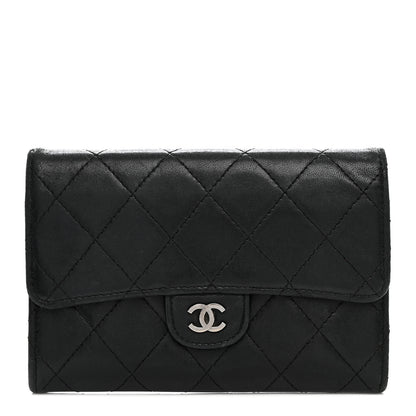Chanel Lambskin Quilted Medium Flap Wallet Black 1 of 10