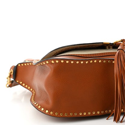 Chloe Calfskin Studded Medium Marcie Satchel Caramel 9 of 11