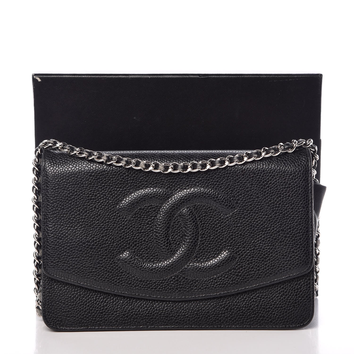 Chanel Caviar Timeless CC Wallet On Chain WOC Black 18 of 18