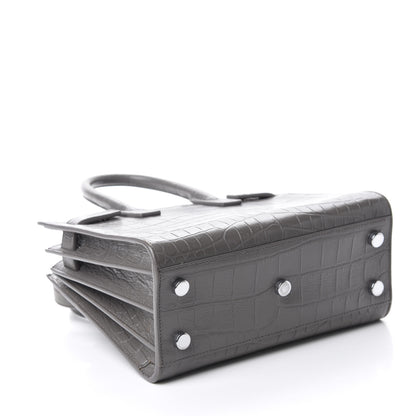 Saint Laurent Calfskin Crocodile Embossed Nano Sac De Jour Fog 5 of 10