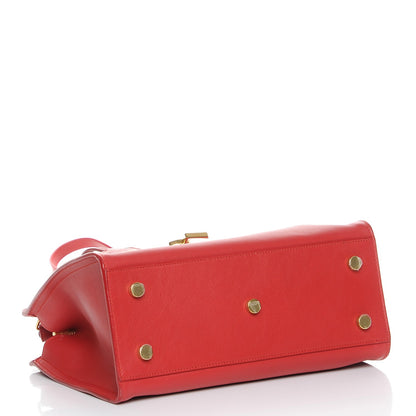 Saint Laurent Calfskin Baby Monogram Cabas Red 5 of 9