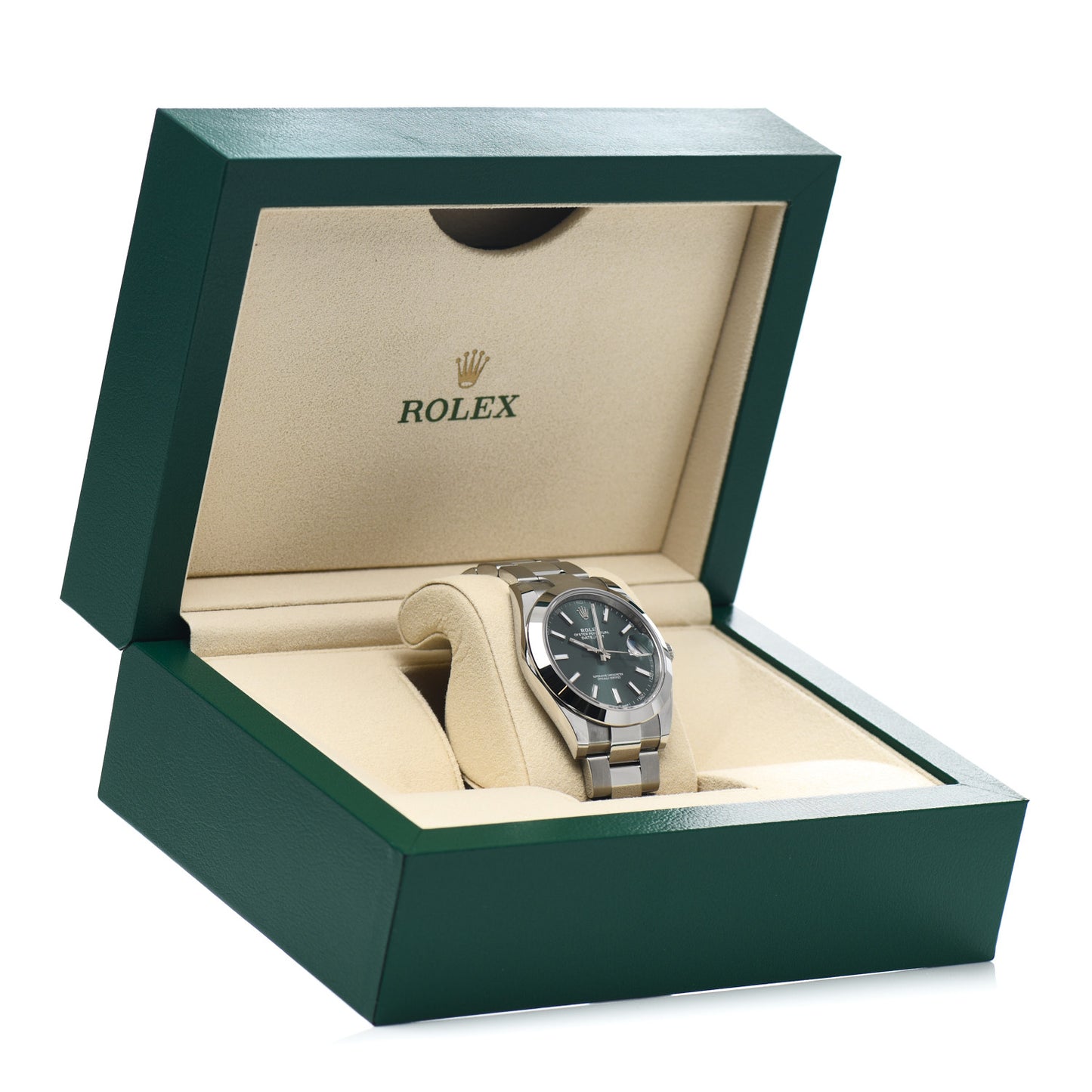 Stainless Steel 41mm Oyster Perpetual Datejust Watch Mint Green 126300