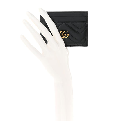 Gucci Calfskin Matelasse GG Marmont Card Holder Black 2 of 10