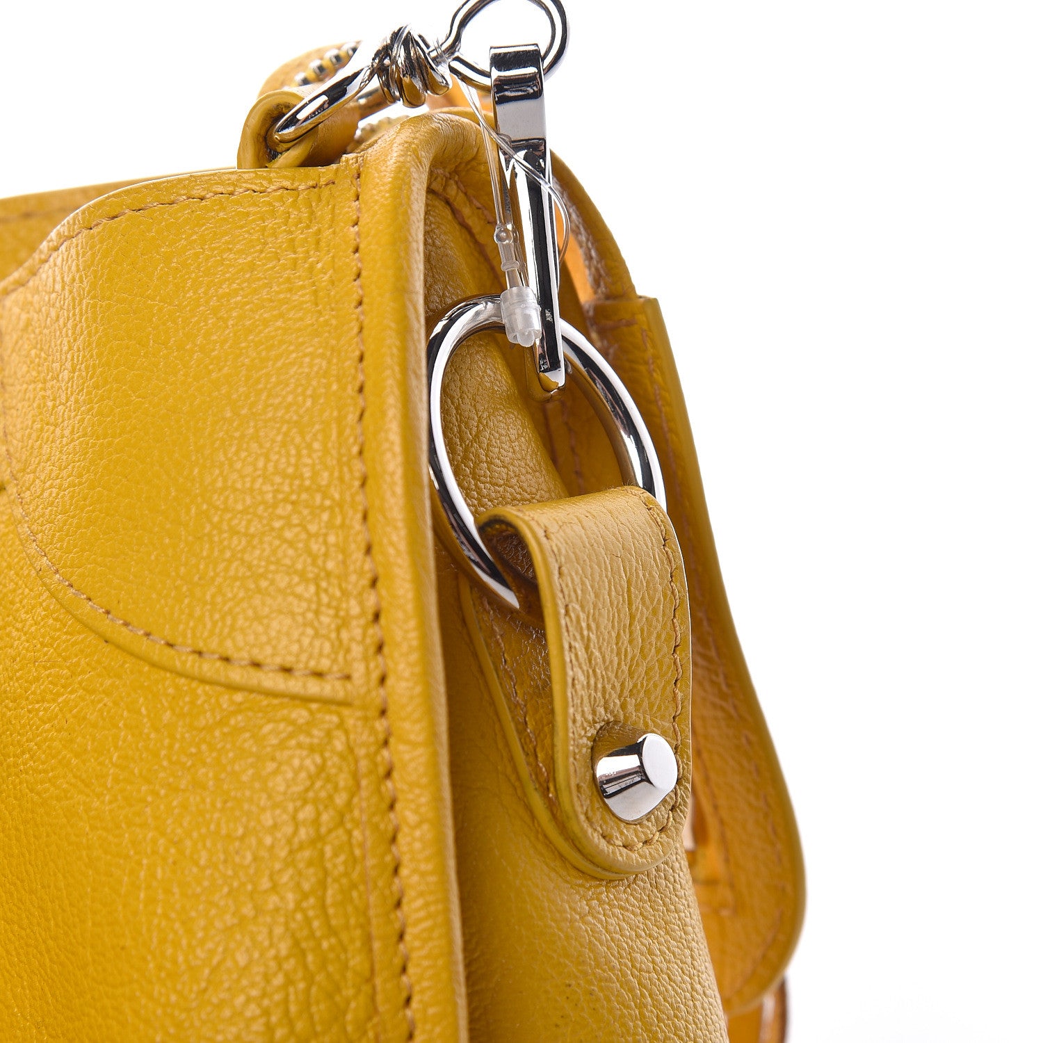 Balenciaga Chevre Silver Metallic Edge Hardware City Jaune Epi 9 of 20