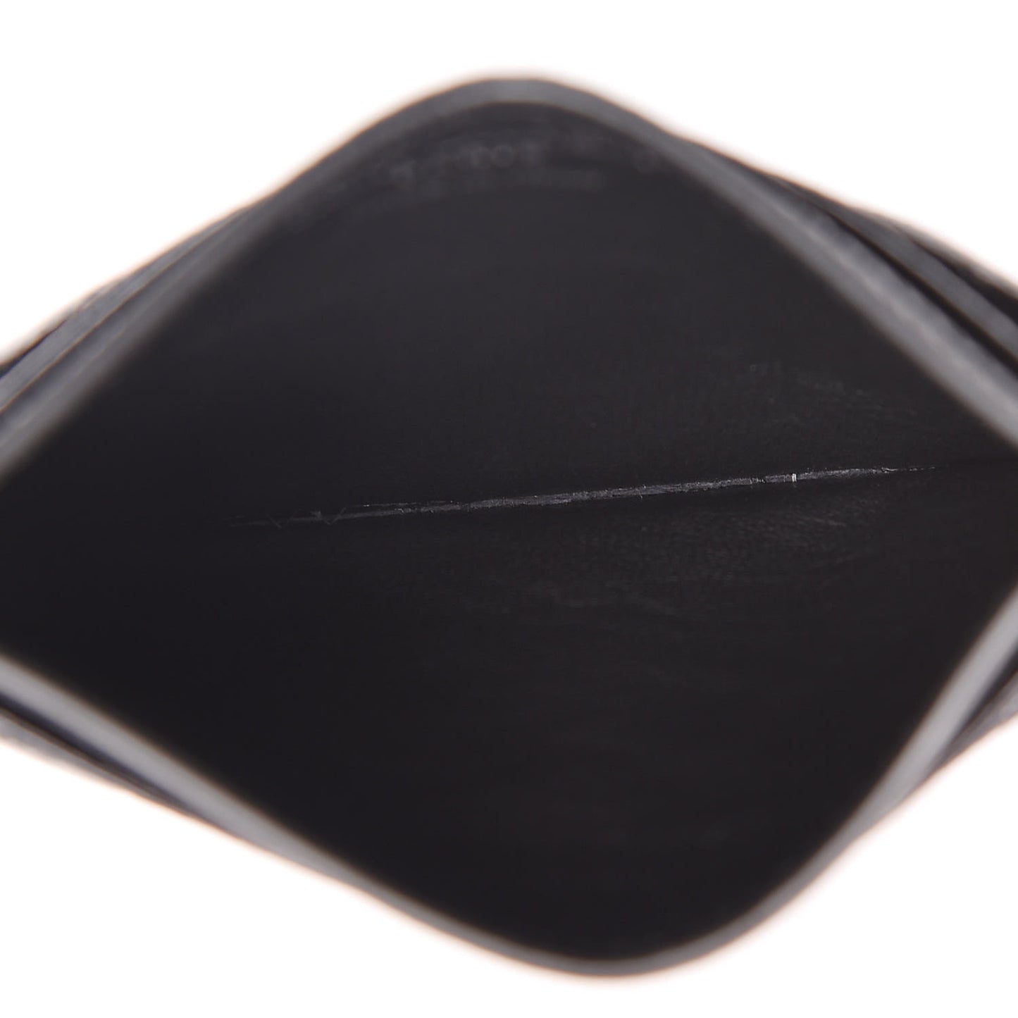 Grain De Poudre Matelasse Chevron Monogram Credit Card Case Black