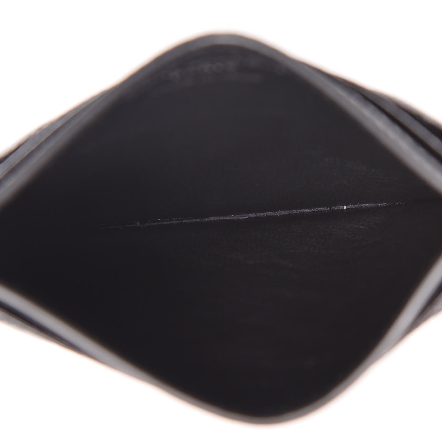 Saint Laurent Grain De Poudre Matelasse Chevron Monogram Credit Card Case Black 5 of 8