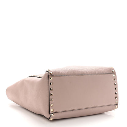 Valentino Garavani Grained Calfskin Rockstud Double Handle Tote Poudre 3 of 10