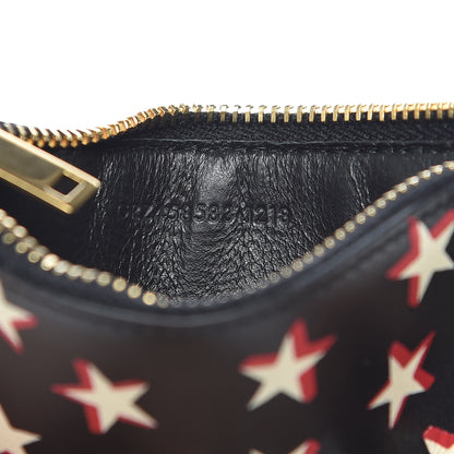 Saint Laurent Calfskin Star Print 5 Fragments Zip Pouch Card Holder Black 7 of 7