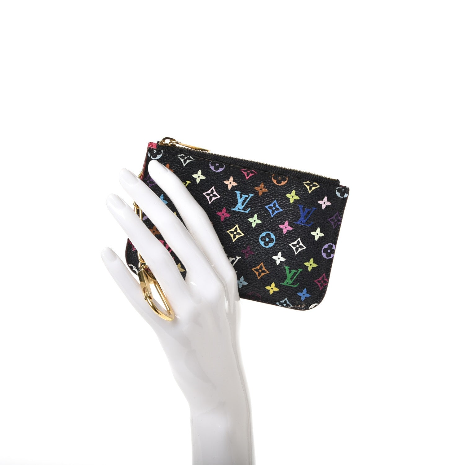 Louis Vuitton Monogram Multicolor Key Pouch Black Grenade 2 of 7