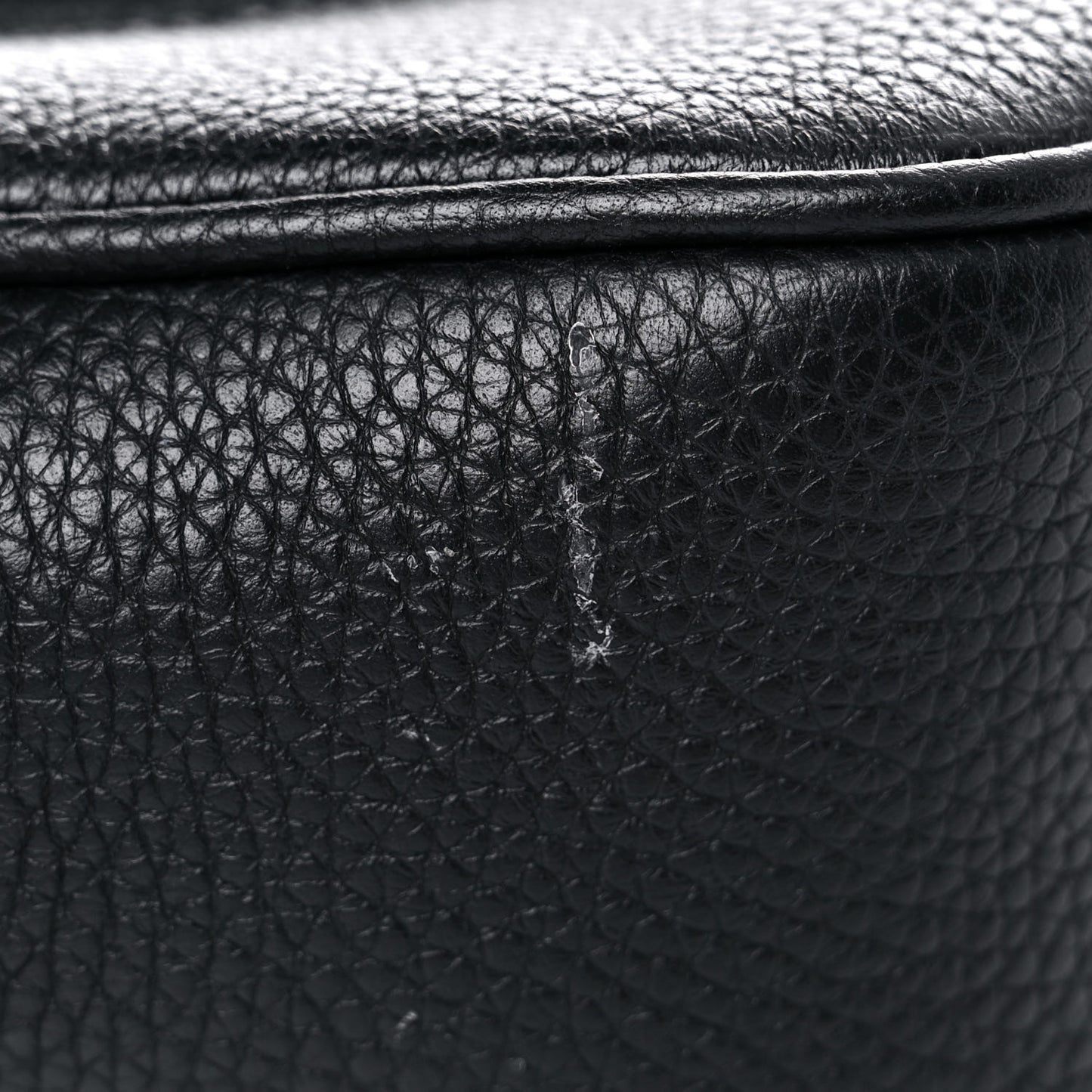 Pebbled Calfskin Small Soho Disco Bag Black