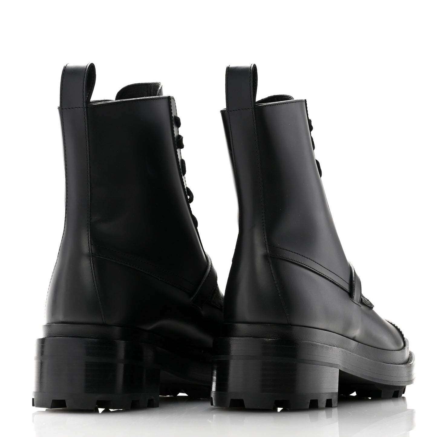 Glossed Calfskin Funk Ankle Boots 38.5 Black