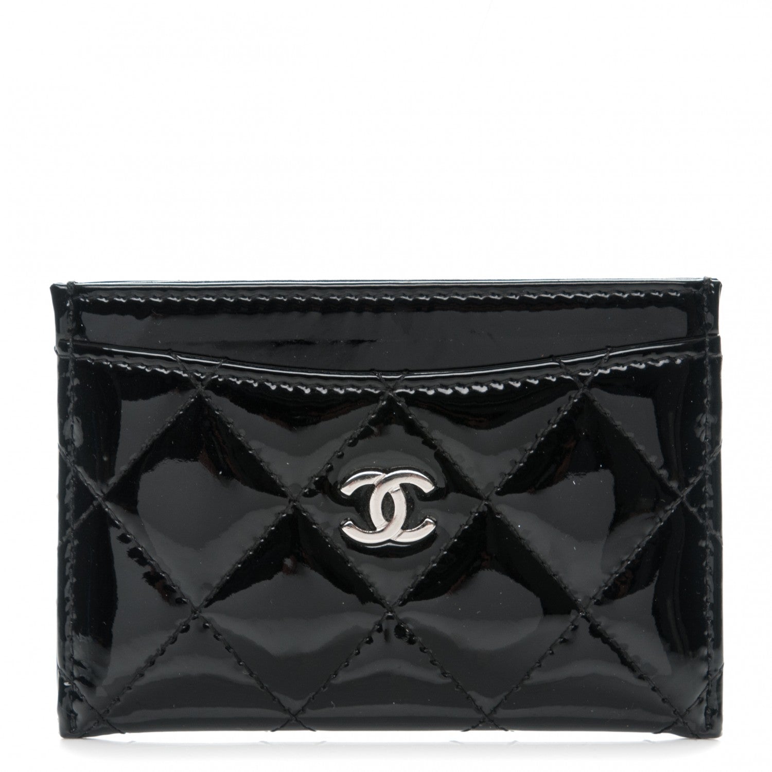 Chanel Patent Quilted Card Holder Black 1 of 8