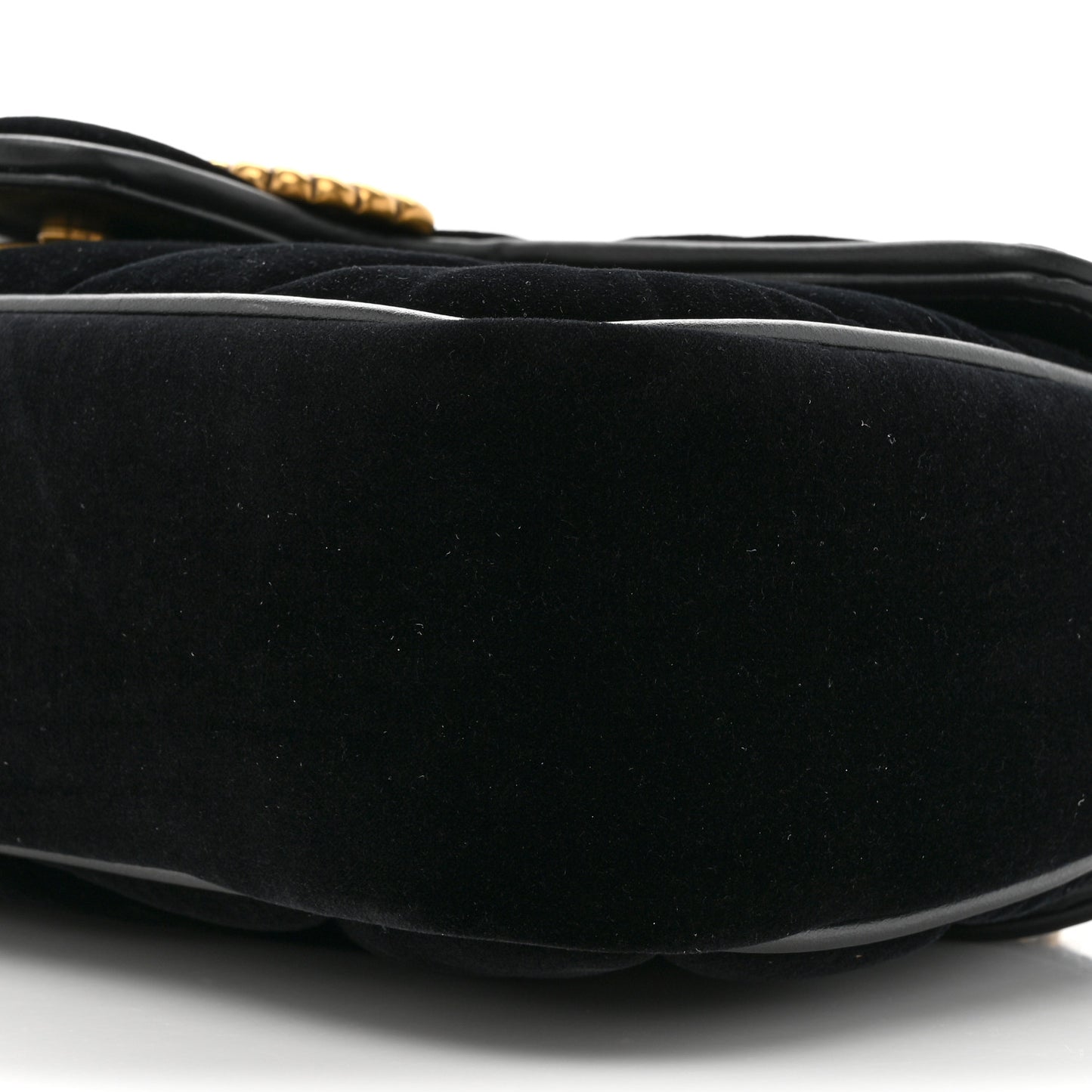 Velvet Matelasse Double G Studs Small Torchon GG Marmont Shoulder Bag Black