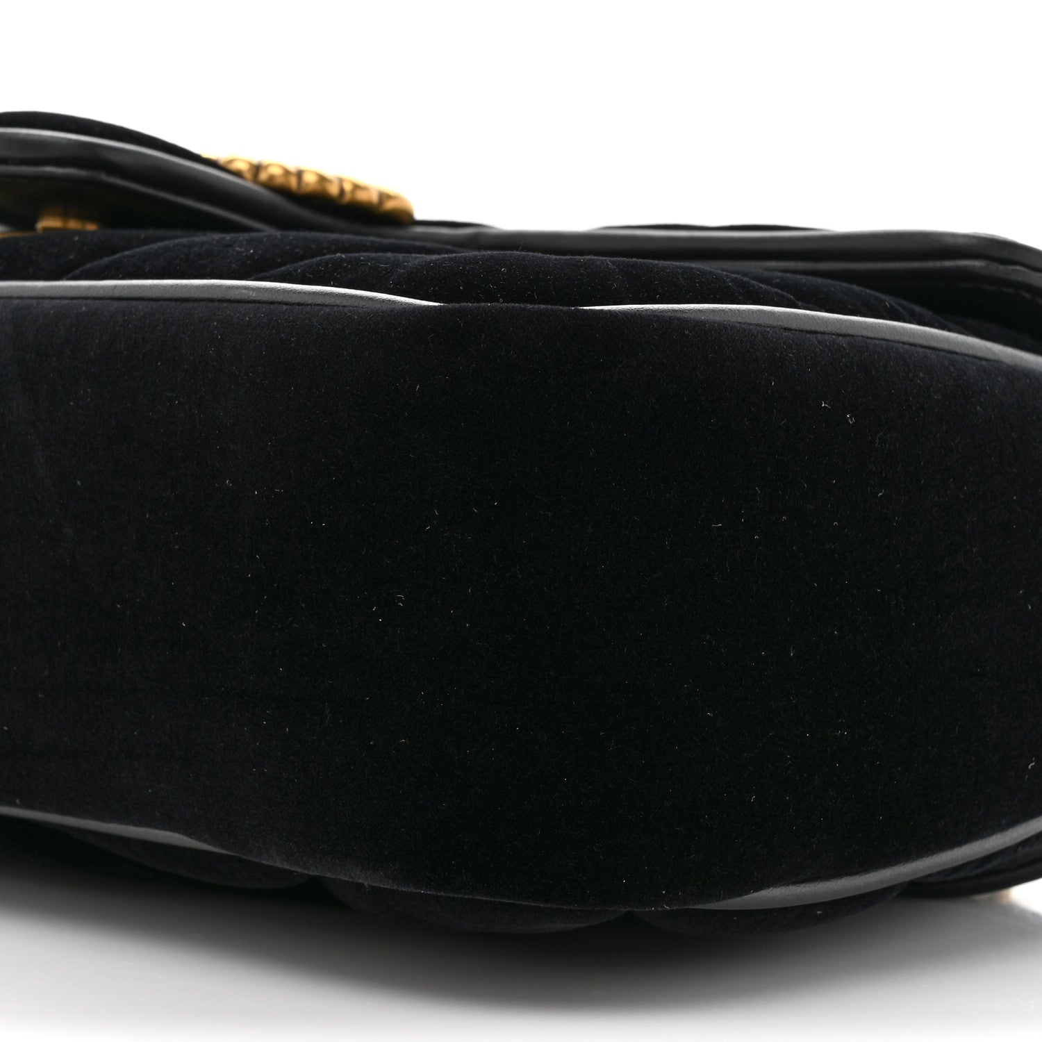 Gucci Velvet Matelasse Double G Studs Small Torchon GG Marmont Shoulder Bag Black 9 of 11