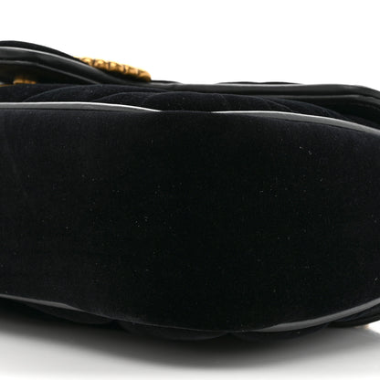 Gucci Velvet Matelasse Double G Studs Small Torchon GG Marmont Shoulder Bag Black 9 of 11