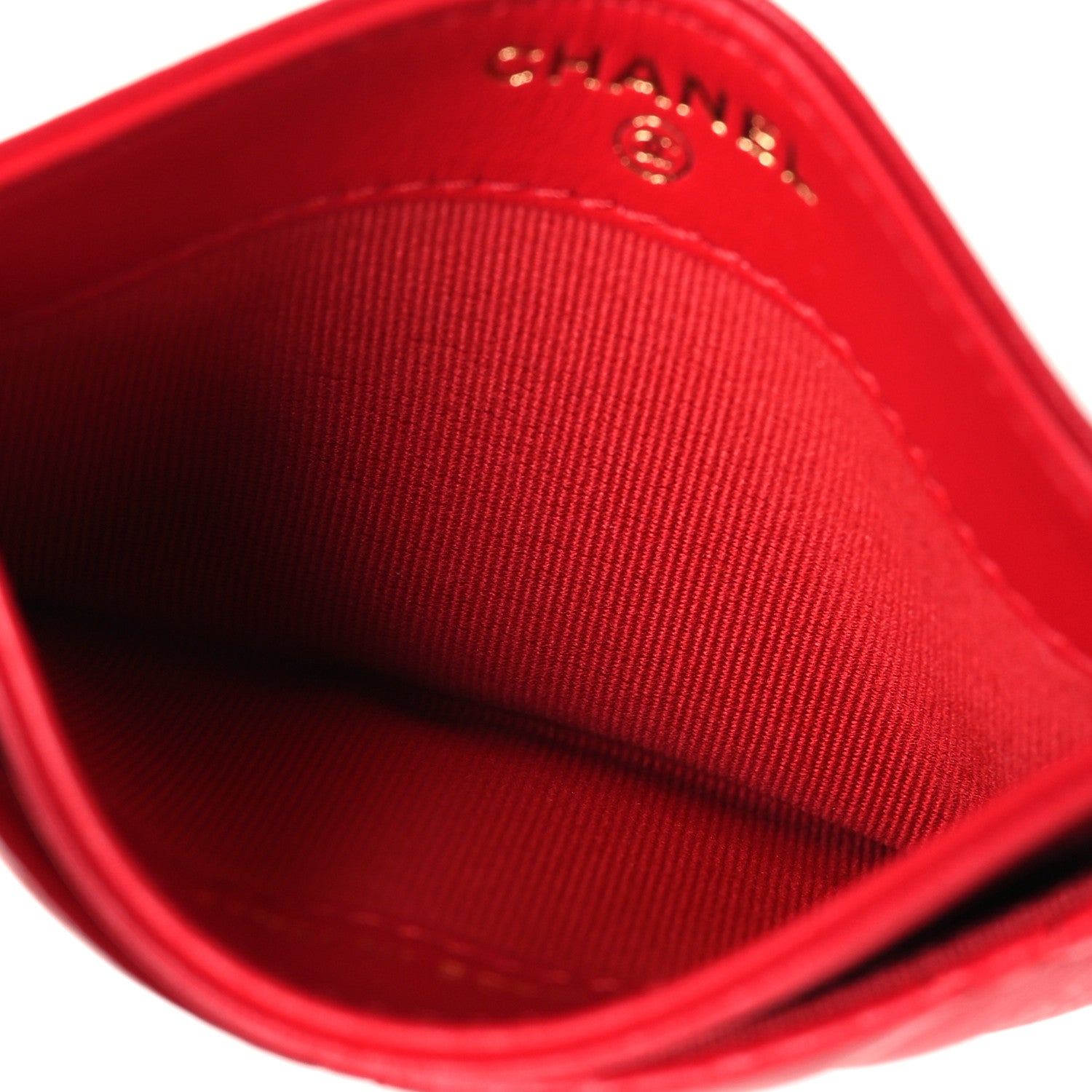 Chanel Lambskin Plexiglass Quilted Coco Love Card Holder Red 5 of 10