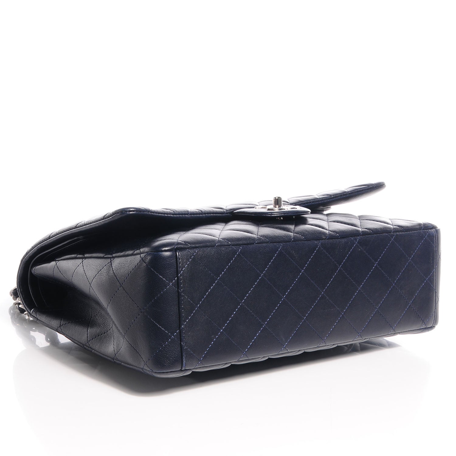 Chanel Lambskin Quilted Maxi Double Flap Navy 4 of 8