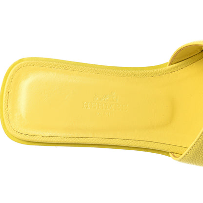 Hermes Epsom Oran Sandals 35 Jaune Pollen 6 of 11