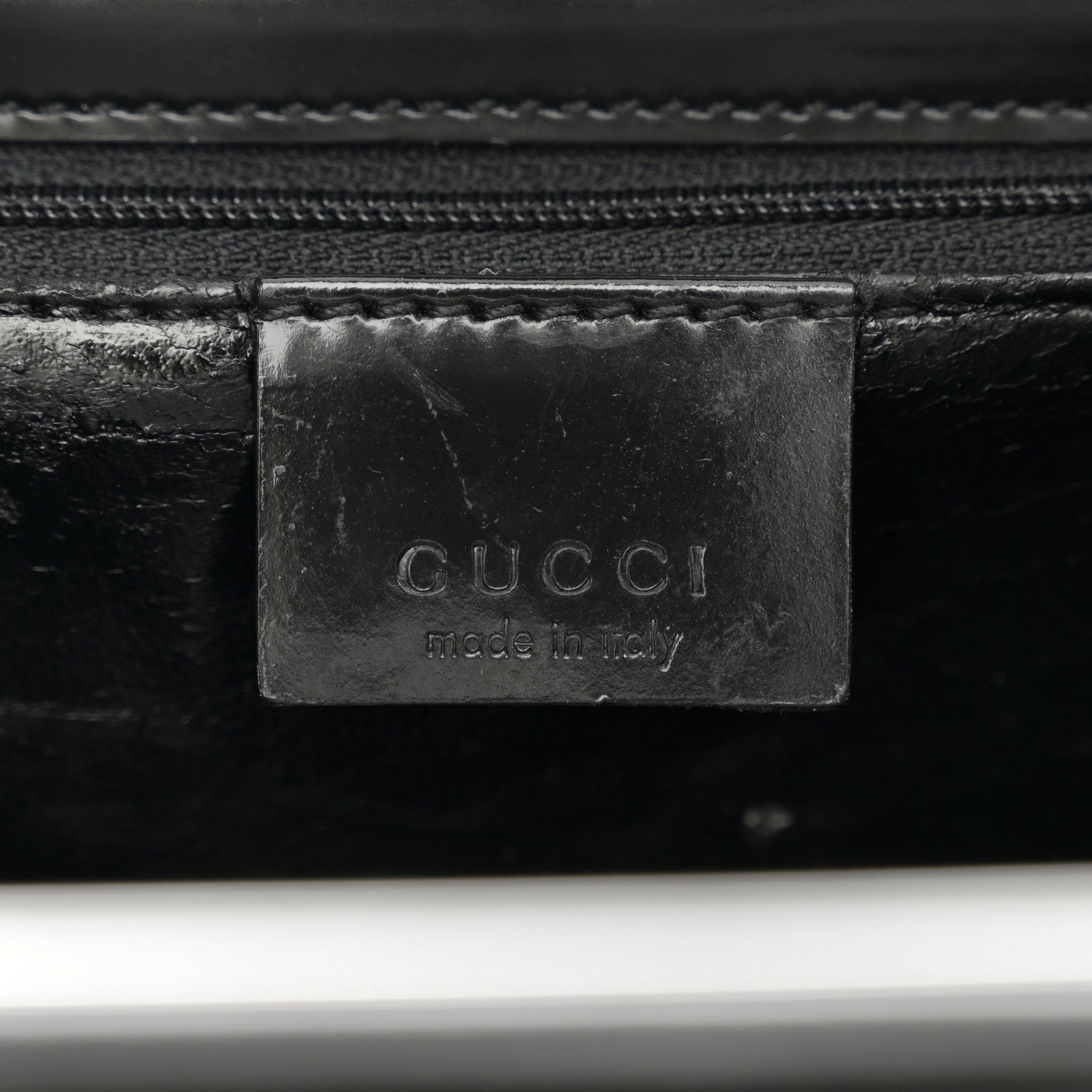 Gucci Shiny Calfskin Shoulder Bag Black 6 of 12