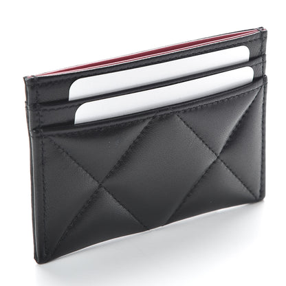 Chanel Shiny Goatskin Quilted 19 Card Holder Black 3 of 9