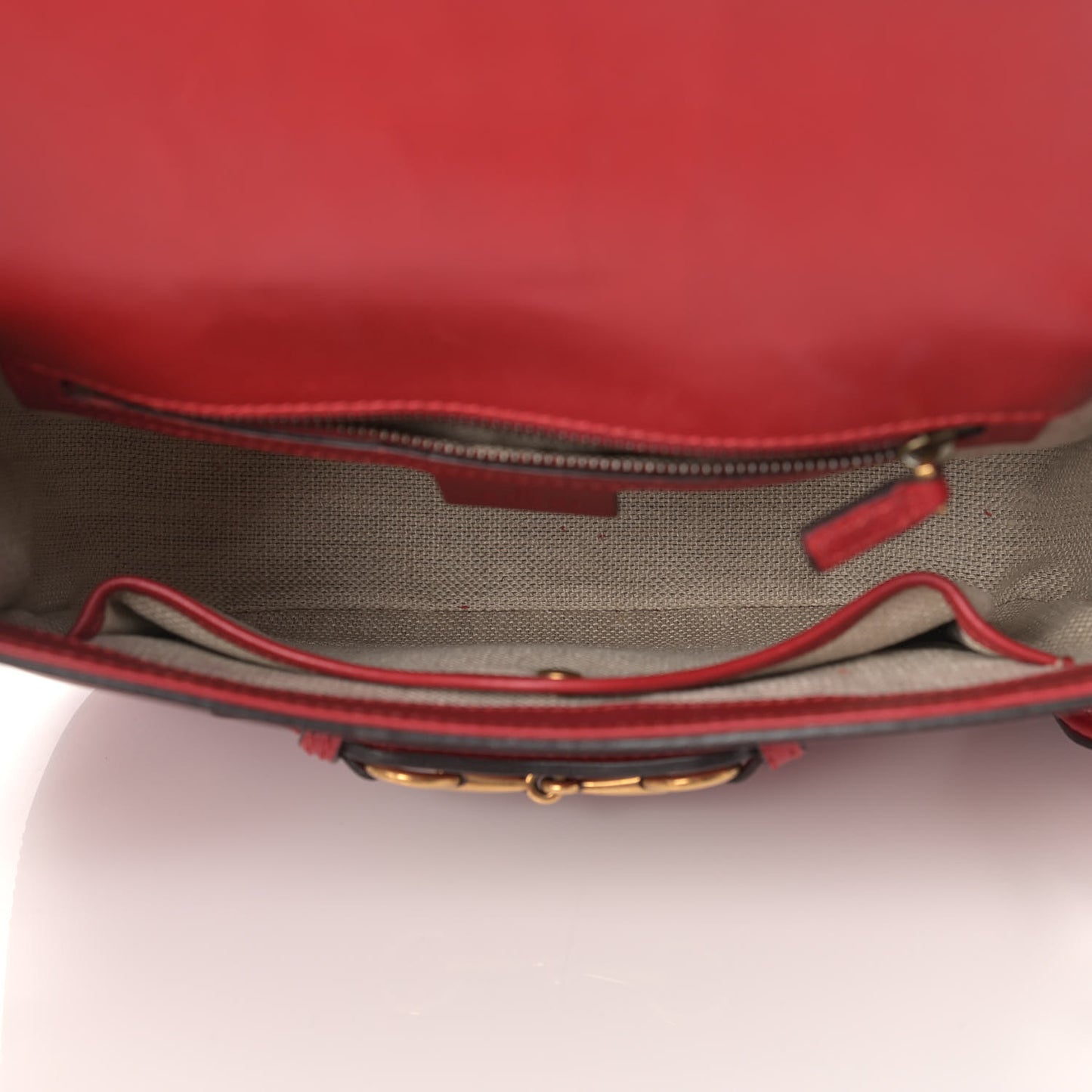 Ruinart Calfskin Medium Lady Web Shoulder Bag Hibiscus Red