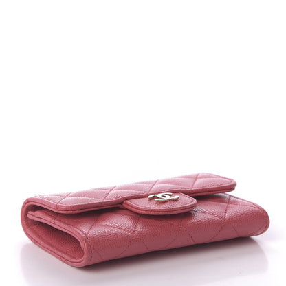 Chanel Caviar Quilted Flap Card Holder Dark Pink 4 of 9