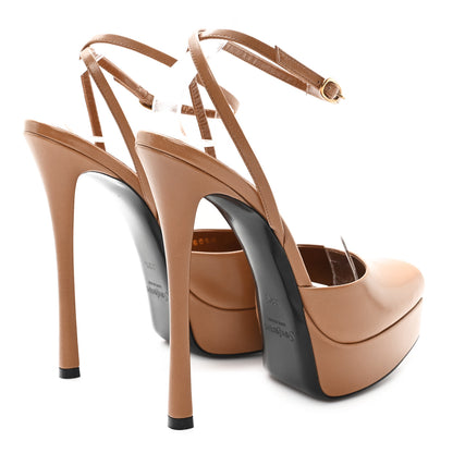 Saint Laurent Smooth Calfskin La Scandale 110 Sandals 38.5 Dark Macadamia 5 of 9