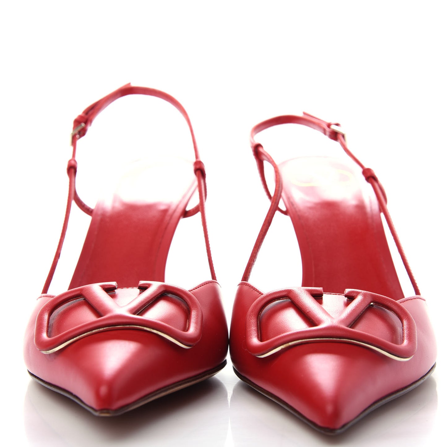 Calfskin Tonal Vlogo Slingback 80mm Pumps 41 Rouge Pur