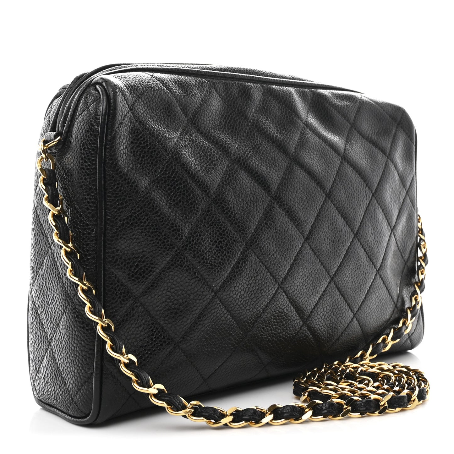 Caviar Quilted Camera Case Black