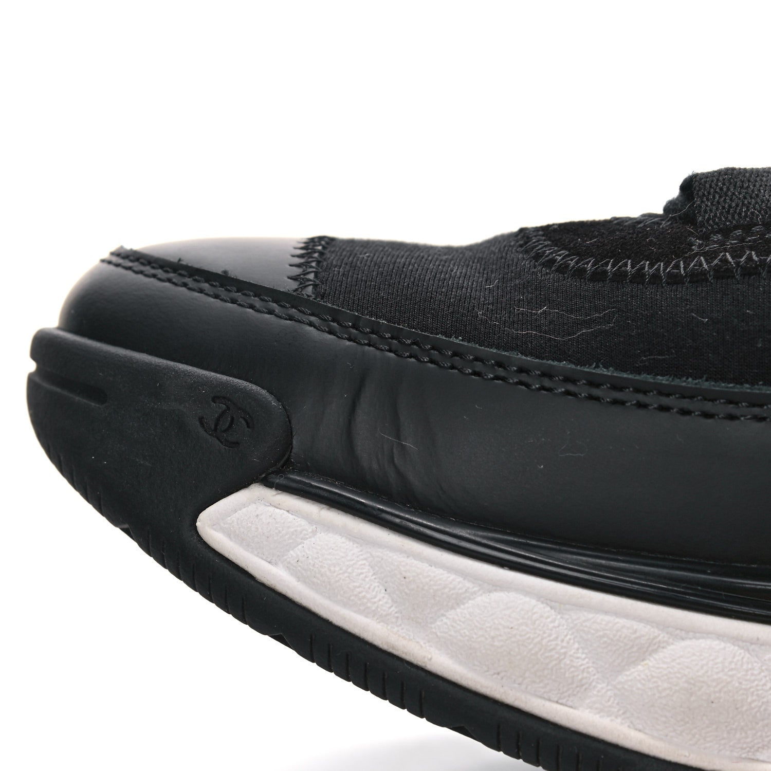 Chanel Velvet Calfskin Mixed Fibers CC Sneakers 39.5 Black 9 of 13