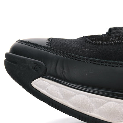 Chanel Velvet Calfskin Mixed Fibers CC Sneakers 39.5 Black 9 of 13