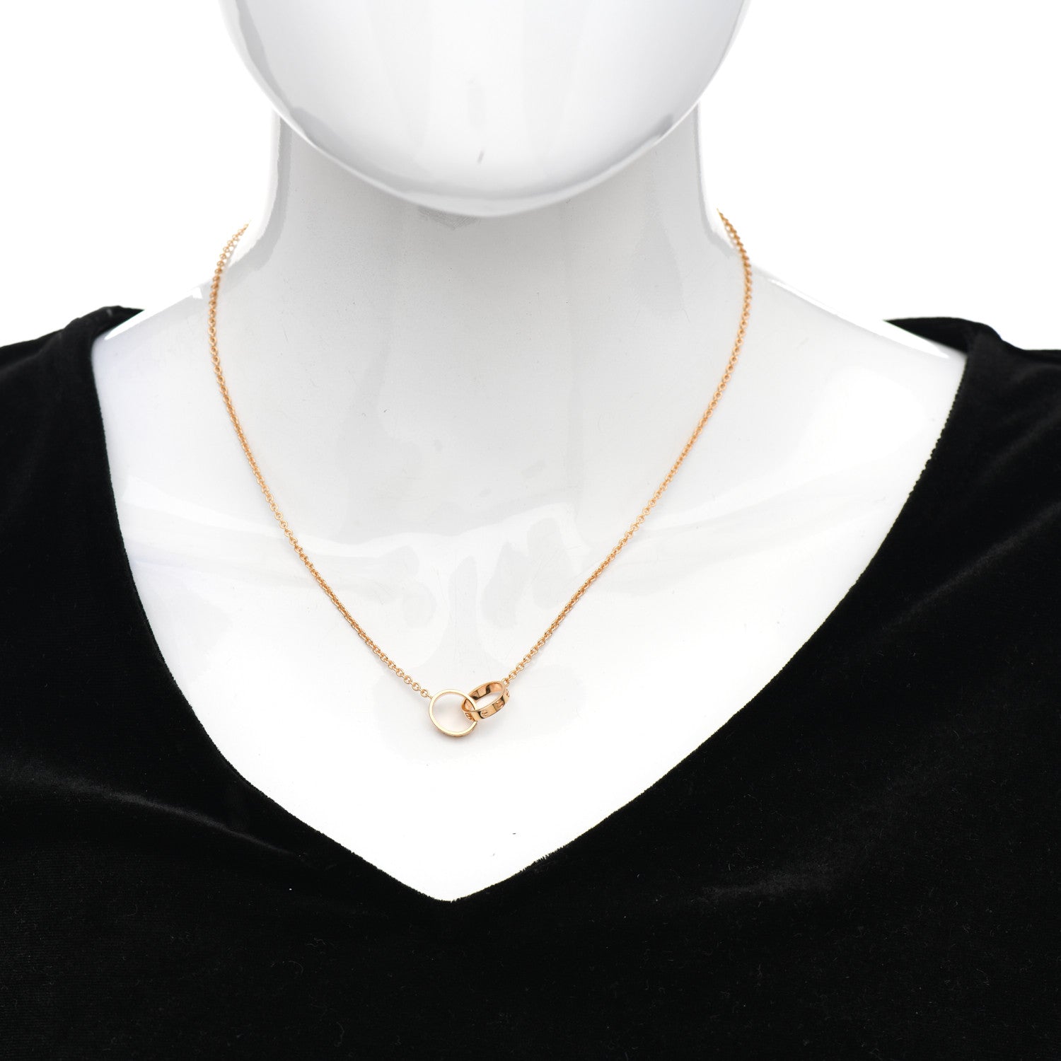 Cartier 18K Pink Gold Interlocking LOVE Necklace 2 of 4
