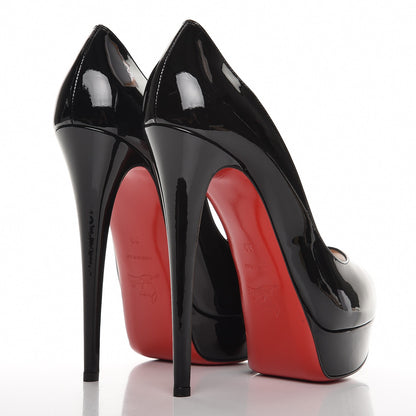 Christian Louboutin Patent Lady Peep 150 Pumps 39 Black 4 of 9